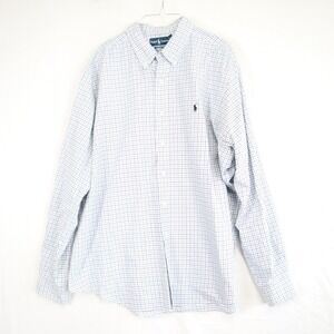 Ralph Lauren Shirt Mens 2XL XXL Classic Fit Casual Button Down Plaid Long Sleeve